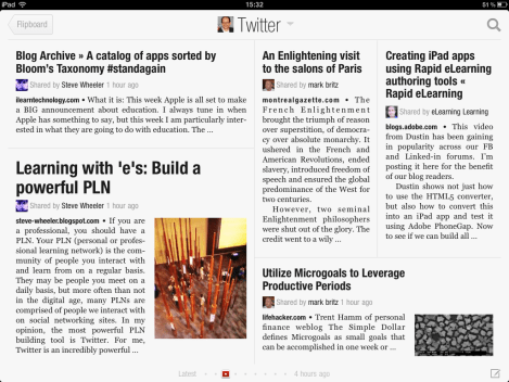 The 'paper' metaphor of Flipboard