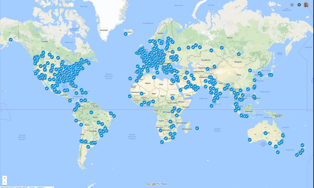 The global spread of Easygenerator users over more than 2000 cities